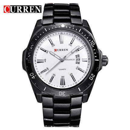 Men's Watches, Stainless Steel Analog Watch for Men Male Waterproof Calendar Quartz wristwatches