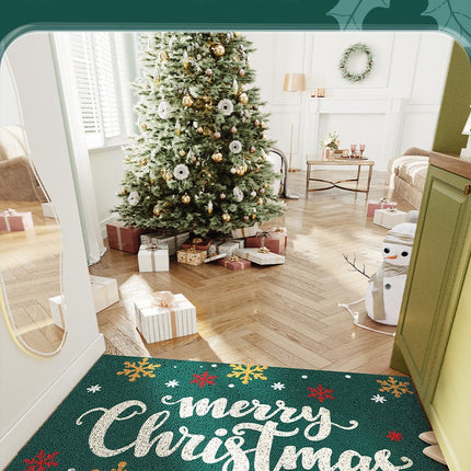 Christmas pattern floor mats, santa claus door mat indoor door mats entryway rug - scraping mud scuffing front door mat