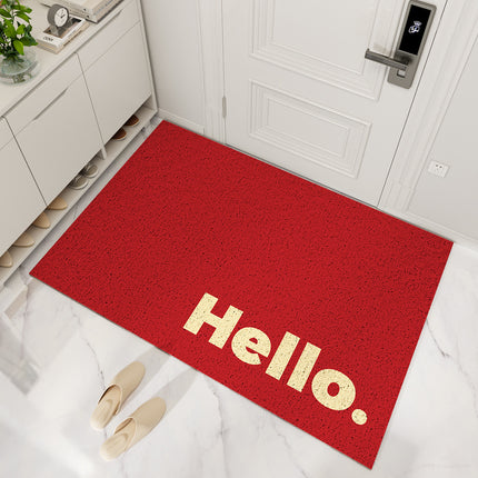 Indoor Doormat, Durable Entry Door Mat, hello entryway rug Scratch Dirt Resistant Scuffing floor mats for home