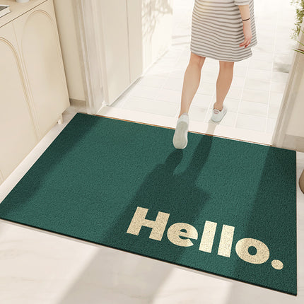 Indoor Doormat, Durable Entry Door Mat, hello entryway rug Scratch Dirt Resistant Scuffing floor mats for home