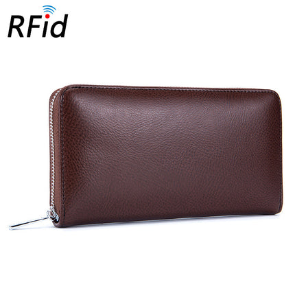 Leather Card Holder, Credit Card Holder, Long Zipper Wallet Passport Holder RFID Large Capacity Business Credit Card Holder