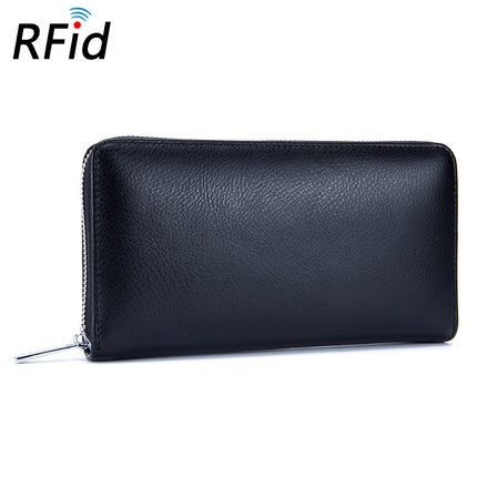 Leather Card Holder, Credit Card Holder, Long Zipper Wallet Passport Holder RFID Large Capacity Business Credit Card Holder