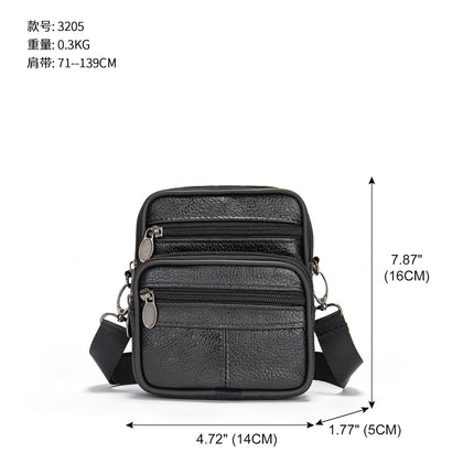 Men's Leather Satchel Male Vertical Head Layer Cowhide Shoulder Crossbody Bag, Messenger Bag For Men