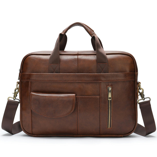 Men's Vintage Genuine Leather Briefcase Handbag Laptop Messenger Bag