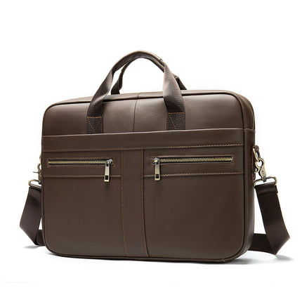 Vintage Genuine Leather Bag Laptop Messenger Bag Business Travel Crossbody Shoulder Bags for Men