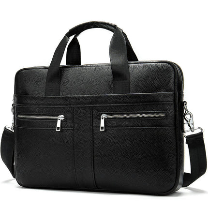 Vintage Genuine Leather Bag Laptop Messenger Bag Business Travel Crossbody Shoulder Bags for Men