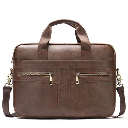 Vintage Genuine Leather Bag Laptop Messenger Bag Business Travel Crossbody Shoulder Bags for Men