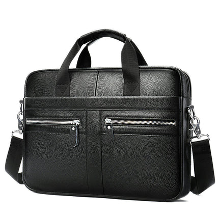 Vintage Genuine Leather Bag Laptop Messenger Bag Business Travel Crossbody Shoulder Bags for Men