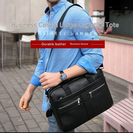 Vintage Genuine Leather Bag Laptop Messenger Bag Business Travel Crossbody Shoulder Bags for Men