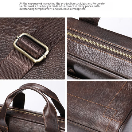 Men's Genuine Leather Briefcase Laptop Bag Travel Work Shoulder Bag Model A