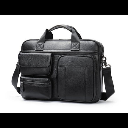 Men's Genuine Leather Men's Briefcase Handbag Large Capacity Computer Bag Shoulder Bag