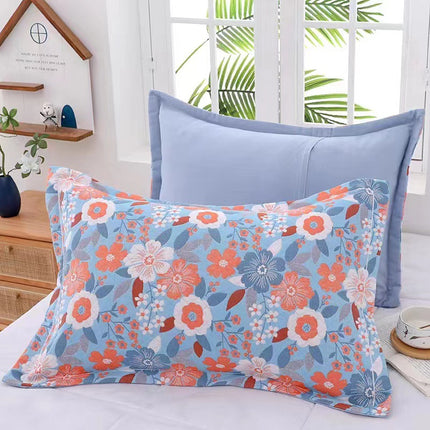 2PACK Combed Cotton Pillow Cases Standard/Queen Size Pillow Cases Cool Pillow Cases Woven Printed Pillow Cases Easy Care