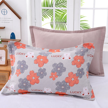 2PACK Combed Cotton Pillow Cases Standard/Queen Size Pillow Cases Cool Pillow Cases Woven Printed Pillow Cases Easy Care