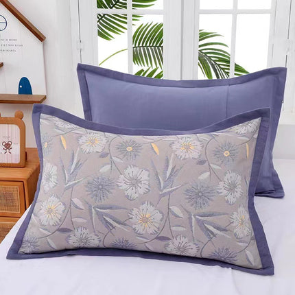 2PACK Combed Cotton Pillow Cases Standard/Queen Size Pillow Cases Cool Pillow Cases Woven Printed Pillow Cases Easy Care