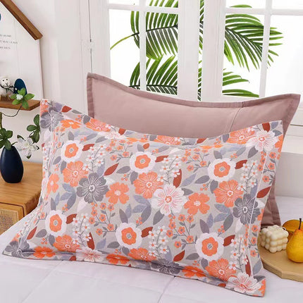 2PACK Combed Cotton Pillow Cases Standard/Queen Size Pillow Cases Cool Pillow Cases Woven Printed Pillow Cases Easy Care