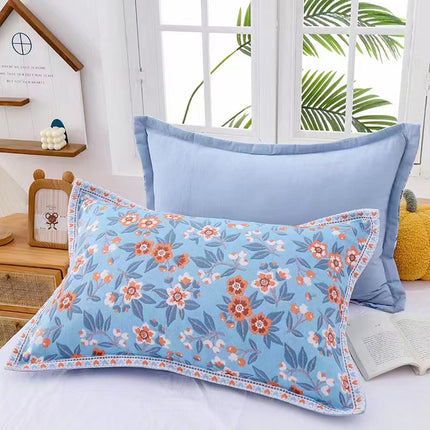 2PACK Combed Cotton Pillow Cases Standard/Queen Size Pillow Cases Cool Pillow Cases Woven Printed Pillow Cases Easy Care