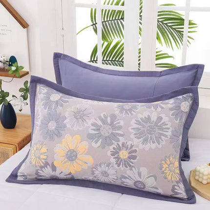 2PACK Combed Cotton Pillow Cases Standard/Queen Size Pillow Cases Cool Pillow Cases Woven Printed Pillow Cases Easy Care