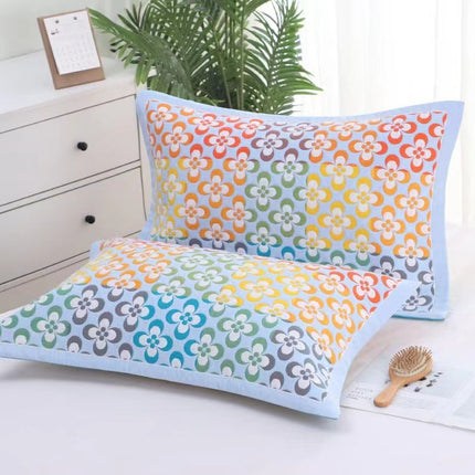 2PACK Combed Cotton Pillow Cases Standard/Queen Size Pillow Cases Cool Pillow Cases Woven Printed Pillow Cases Easy Care