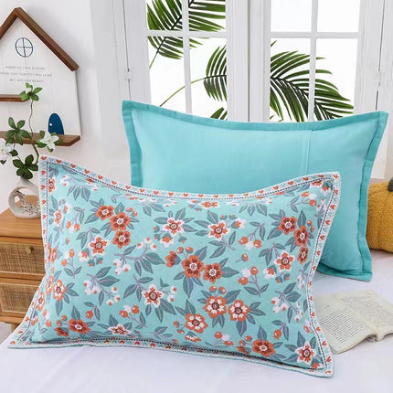 2PACK Combed Cotton Pillow Cases Standard/Queen Size Pillow Cases Cool Pillow Cases Woven Printed Pillow Cases Easy Care