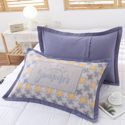 2PACK Combed Cotton Pillow Cases Standard/Queen Size Pillow Cases Cool Pillow Cases Woven Printed Pillow Cases Easy Care