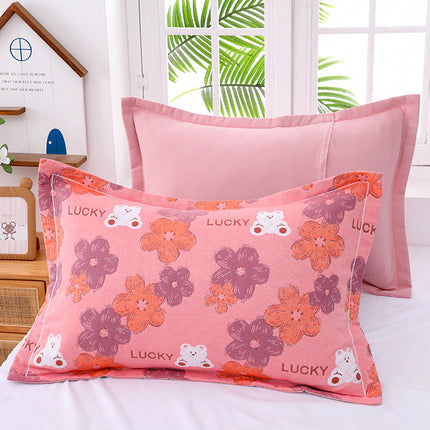 2PACK Combed Cotton Pillow Cases Standard/Queen Size Pillow Cases Cool Pillow Cases Woven Printed Pillow Cases Easy Care