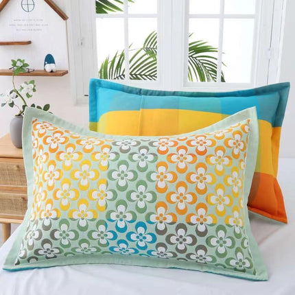 2PACK Combed Cotton Pillow Cases Standard/Queen Size Pillow Cases Cool Pillow Cases Woven Printed Pillow Cases Easy Care