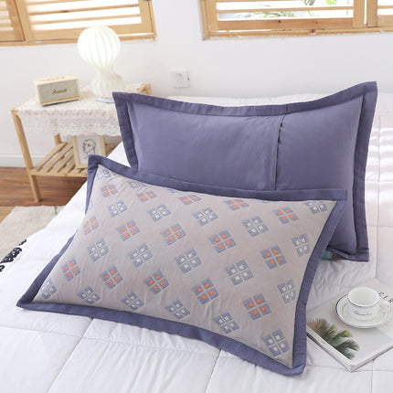 2PACK Combed Cotton Pillow Cases Standard/Queen Size Pillow Cases Cool Pillow Cases Woven Printed Pillow Cases Easy Care