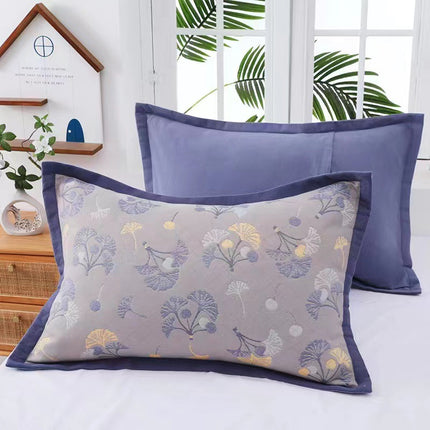 2PACK Combed Cotton Pillow Cases Standard/Queen Size Pillow Cases Cool Pillow Cases Woven Printed Pillow Cases Easy Care