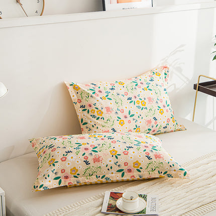 2 PACK Pillowcase Set, Long Staple Cotton Pillowcases Small Fresh Floral Cotton Pillowcases Single Twin Home Bedding