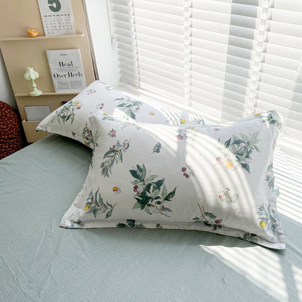 Cotton Pillowcase Cotton Pillowcase 2 Pieces Pillowcase Thickened Pillow Leather Pillow Queen Size Home Small Fresh Floral Style Pillowcase