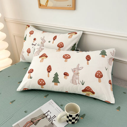 Cotton Pillowcase Cotton Pillowcase 2 Pieces Pillowcase Thickened Pillow Leather Pillow Queen Size Home Small Fresh Floral Style Pillowcase