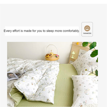 Cotton Pillowcase Cotton Pillowcase 2 Pieces Pillowcase Thickened Pillow Leather Pillow Queen Size Home Small Fresh Floral Style Pillowcase