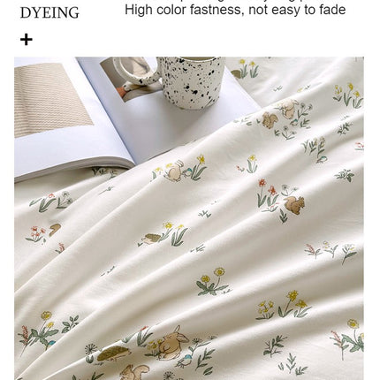 Cotton Pillowcase Cotton Pillowcase 2 Pieces Pillowcase Thickened Pillow Leather Pillow Queen Size Home Small Fresh Floral Style Pillowcase