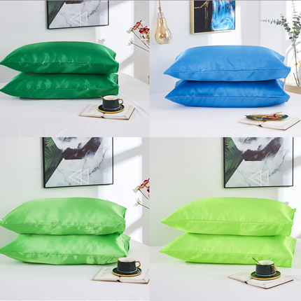 2PACK silk pillow cases simple pillowcase solid color Silk Satin pillowcase for hair and skin silk pillowcase queen size silk pillowcase