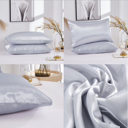 2PACK silk pillow cases simple pillowcase solid color Silk Satin pillowcase for hair and skin silk pillowcase queen size silk pillowcase