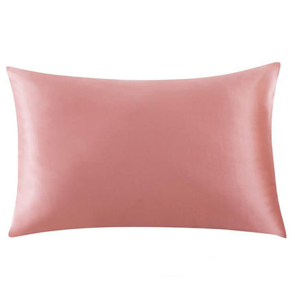 Solid color 1Piece Pillow protectors Silk Satin pillowcase reversible 100% mulberry silk pillowcase zipper model