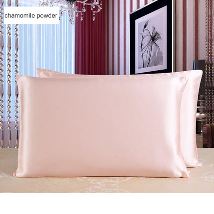 Solid color 1Piece Pillow protectors Silk Satin pillowcase reversible 100% mulberry silk pillowcase zipper model