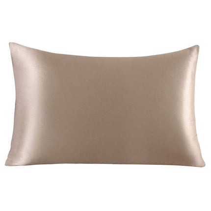 Solid color 1Piece Pillow protectors Silk Satin pillowcase reversible 100% mulberry silk pillowcase zipper model