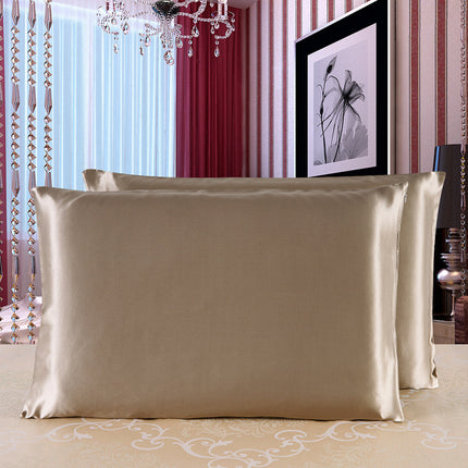 1 Pack Pillow protectors Silk Satin pillowcase solid color 100% mulberry silk pillowcase zipper