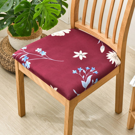 1 Piece Stretch Printed Washable Chair Seat Cover , Removable Upholstered Chair Seat Protector, Kitchen Office Use-B