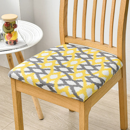 1 Piece Stretch Printed Washable Chair Seat Cover , Removable Upholstered Chair Seat Protector, Kitchen Office Use-B