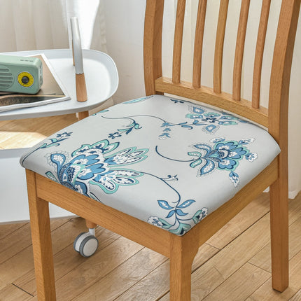 1 Piece Stretch Printed Washable Chair Seat Cover , Removable Upholstered Chair Seat Protector, Kitchen Office Use-B