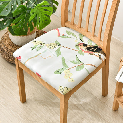 1 Piece Stretch Printed Washable Chair Seat Cover , Removable Upholstered Chair Seat Protector, Kitchen Office Use-B