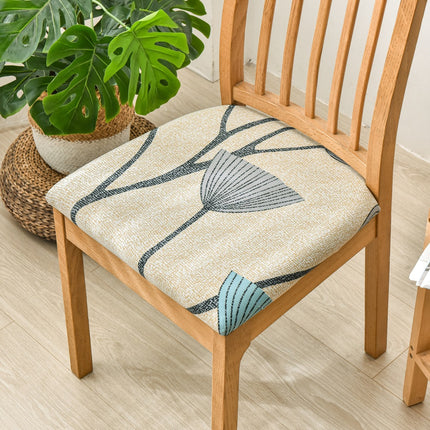 1 Piece Stretch Printed Washable Chair Seat Cover , Removable Upholstered Chair Seat Protector, Kitchen Office Use-B