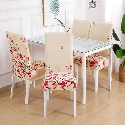 1 Piece High Elastic Floral Chair Back Cover Home Hotel Restaurant Removable Washable Chair Back Cover-C