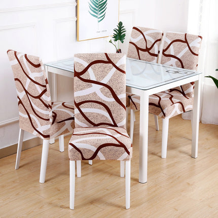 1 Piece High Elastic Floral Chair Back Cover Home Hotel Restaurant Removable Washable Chair Back Cover-C