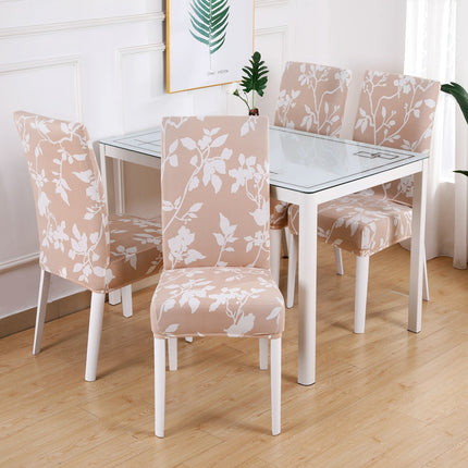 1 Piece High Elastic Floral Chair Back Cover Home Hotel Restaurant Removable Washable Chair Back Cover-C