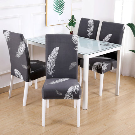 1 Piece High Elastic Floral Chair Back Cover Home Hotel Restaurant Removable Washable Chair Back Cover-C