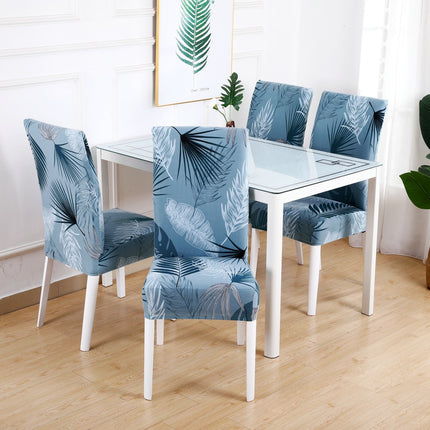 1 Piece High Elastic Floral Chair Back Cover Home Hotel Restaurant Removable Washable Chair Back Cover-C