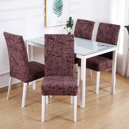 1 Piece High Elastic Floral Chair Back Cover Home Hotel Restaurant Removable Washable Chair Back Cover-C